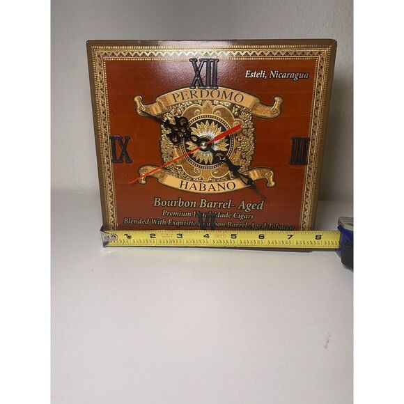 PERDOMO HABANO BOURBON BARREL-AGED MADURO GORDO CIGAR BOX CLOCK FROM NICARAGUA - Picture 10 of 16